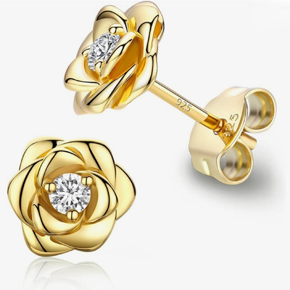 Hypoallergenic Gold-plated 925 Silver Earrings
